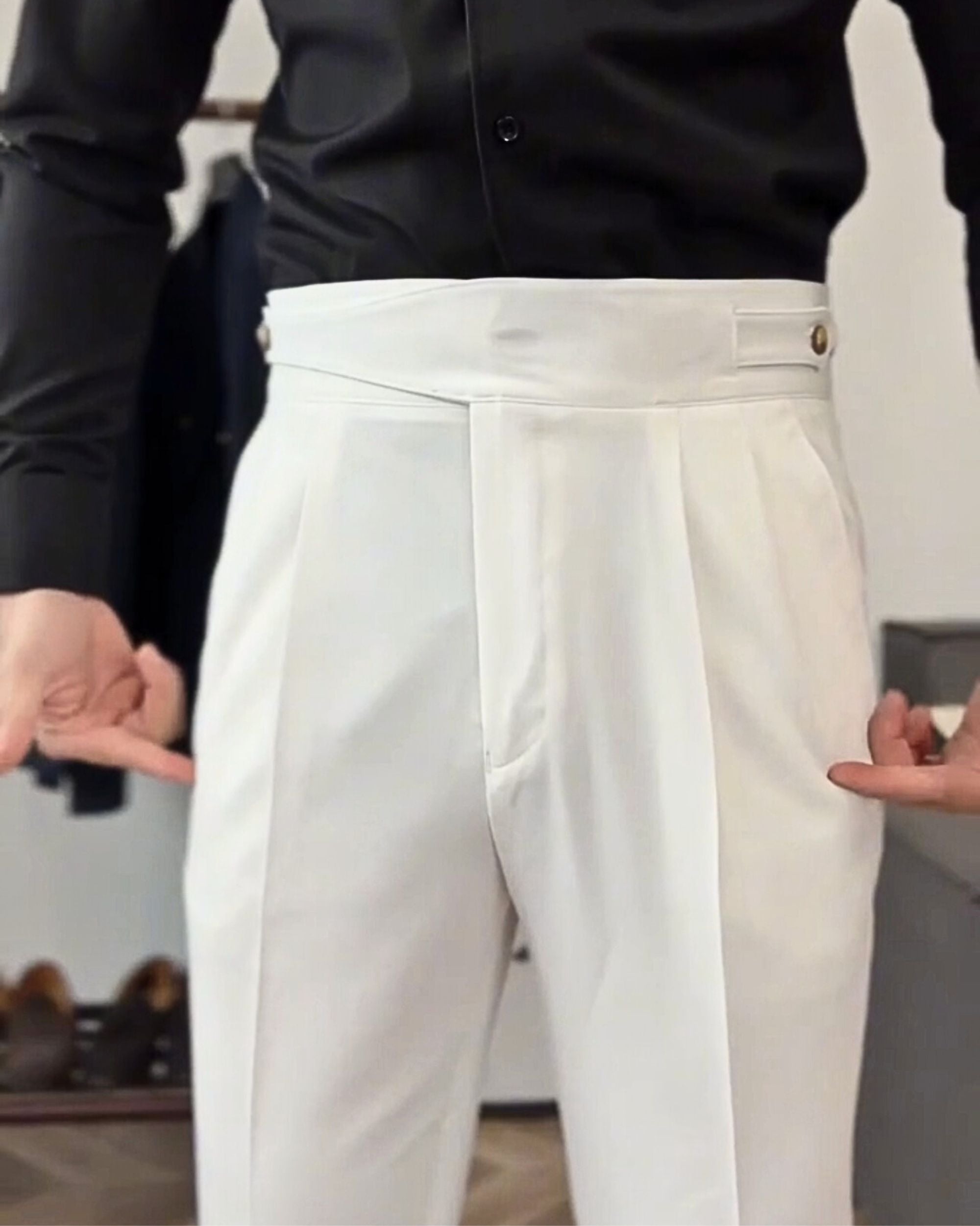Classic Buttoned Formal Gurkha Pants by ARVIANO