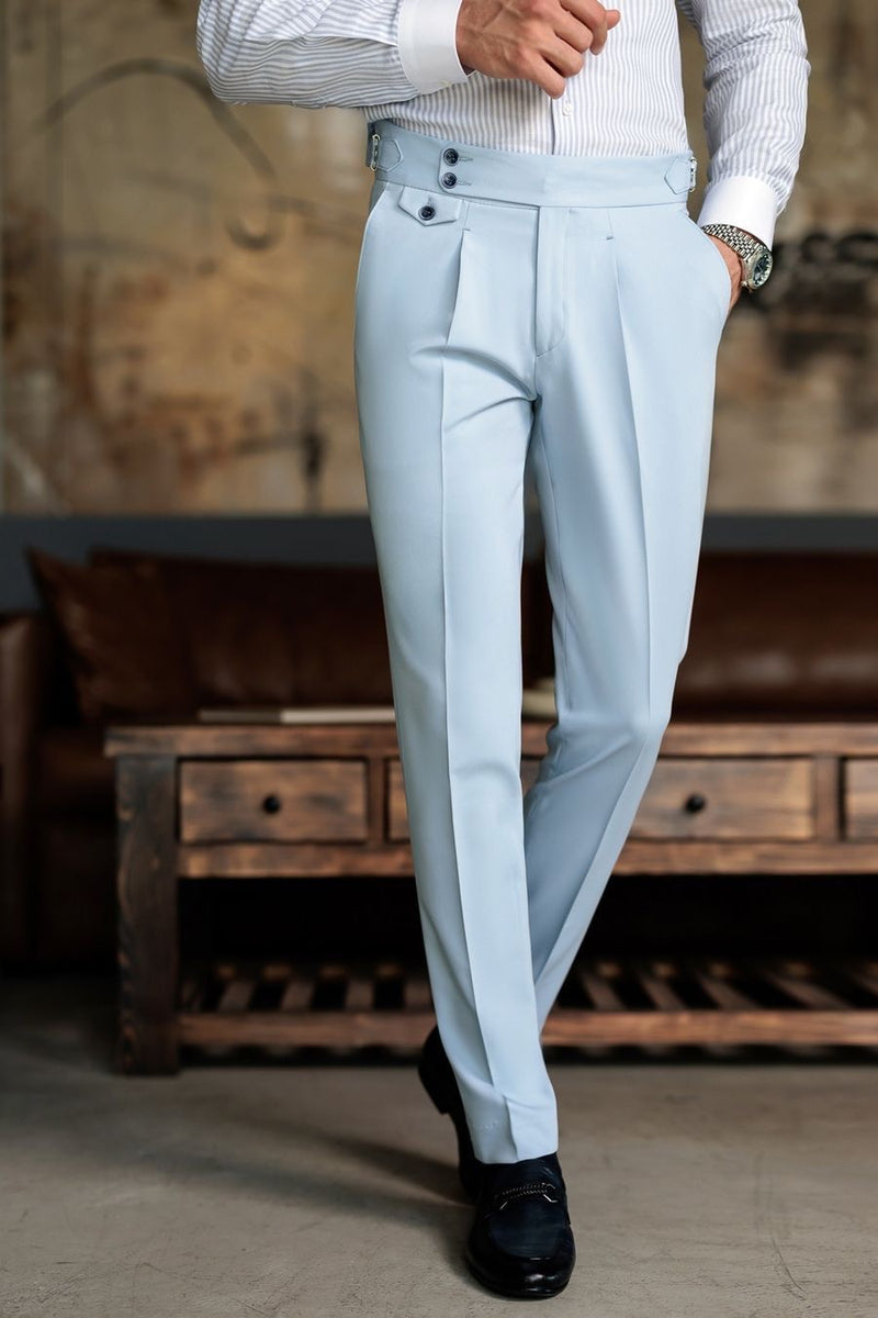 Sky Blue Italian Elegant Gurkha Trousers by Arviano