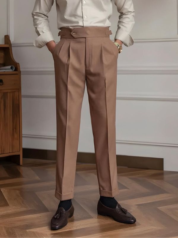 Italian Khakhi Signature Formal Gurkha Pants by ARVIANO