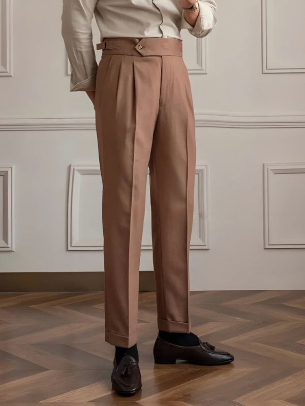 Italian Khakhi Signature Formal Gurkha Pants by ARVIANO