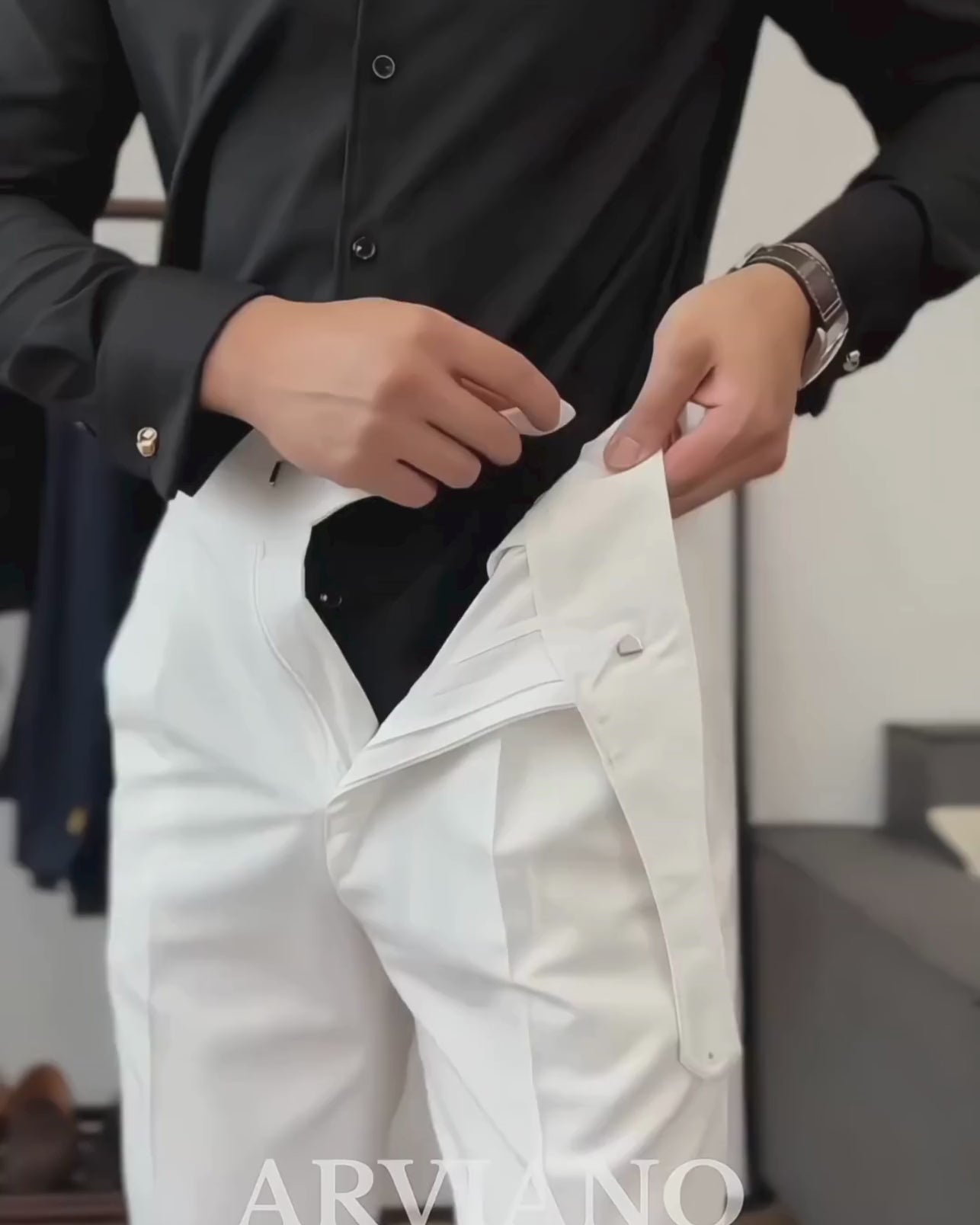 Classic Buttoned Formal Gurkha Pants by ARVIANO