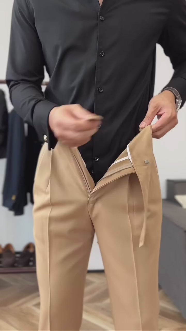 Light Brown Italian Elegant Gurkha Trousers by ARVIANO